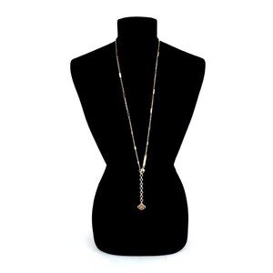 Kendra Scott Tess Platinum Drusy Necklace Gold Tone LNC